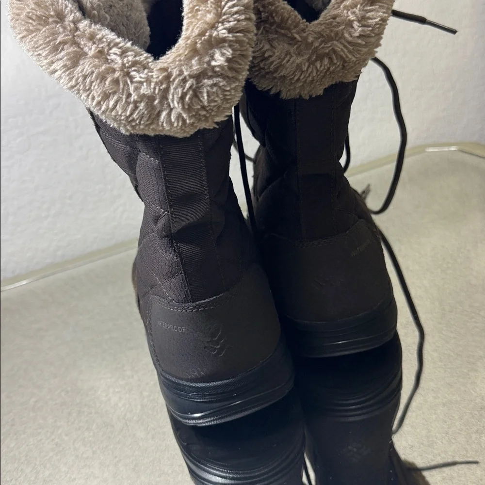 Columbia Dark Brown Winter Boots with Fur Trim‎